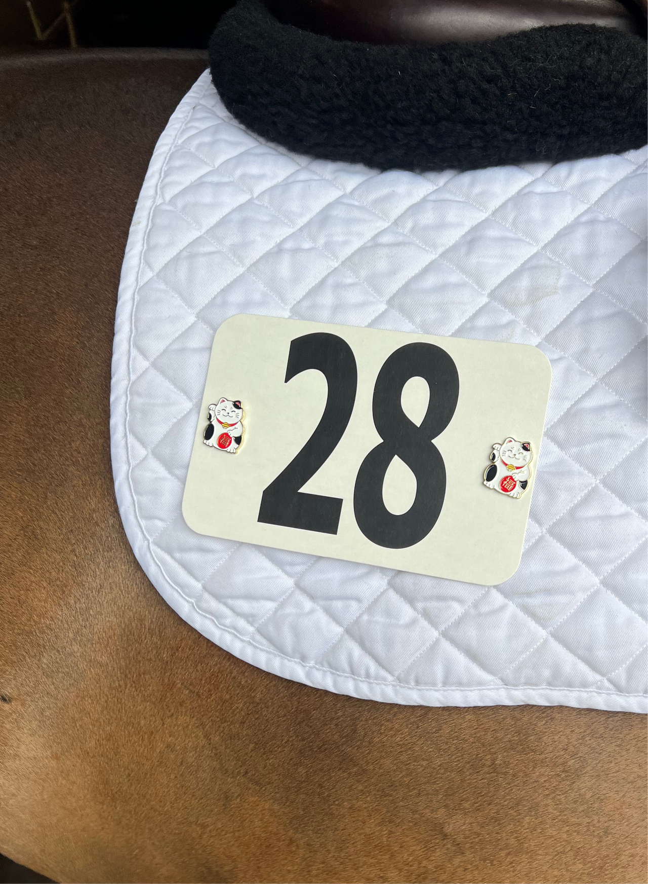 Lucky Cat Number Pin Charms
