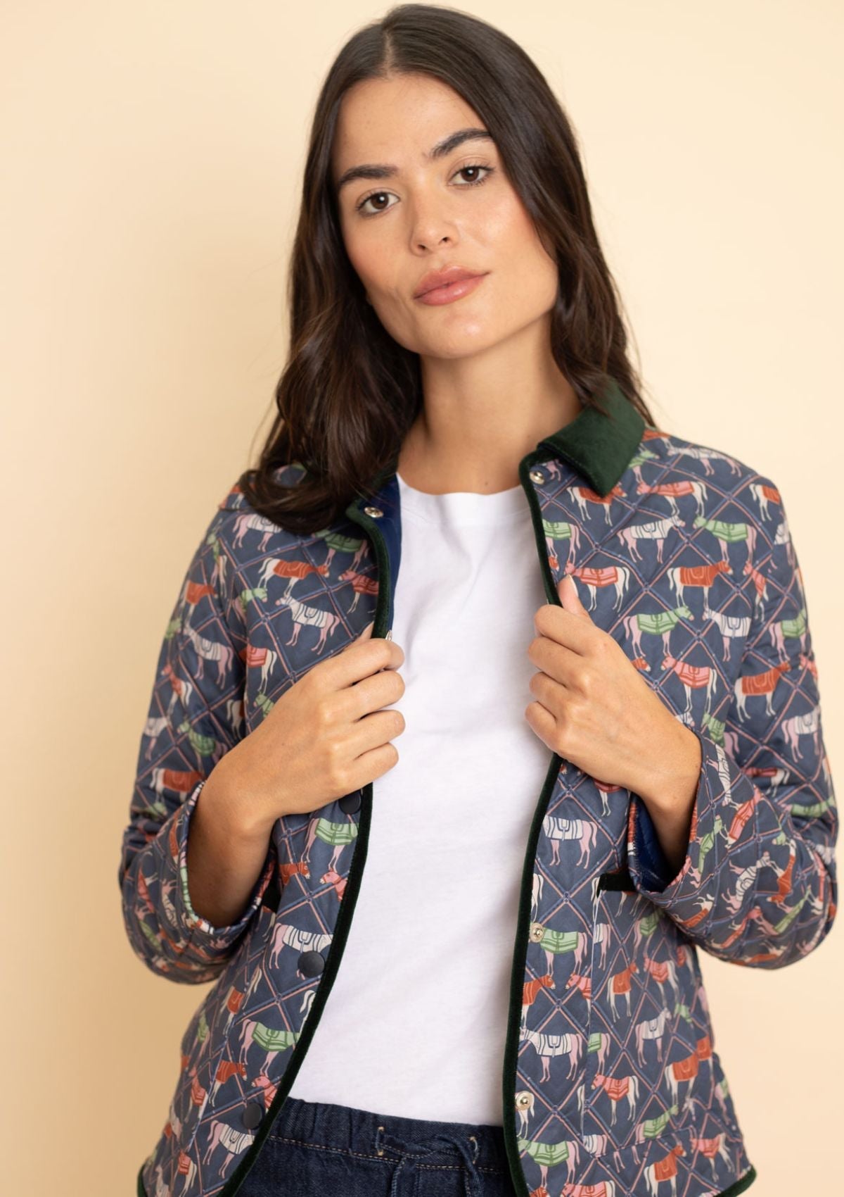 Barn Quilted Jacket | Victory Print | Navy Plaid