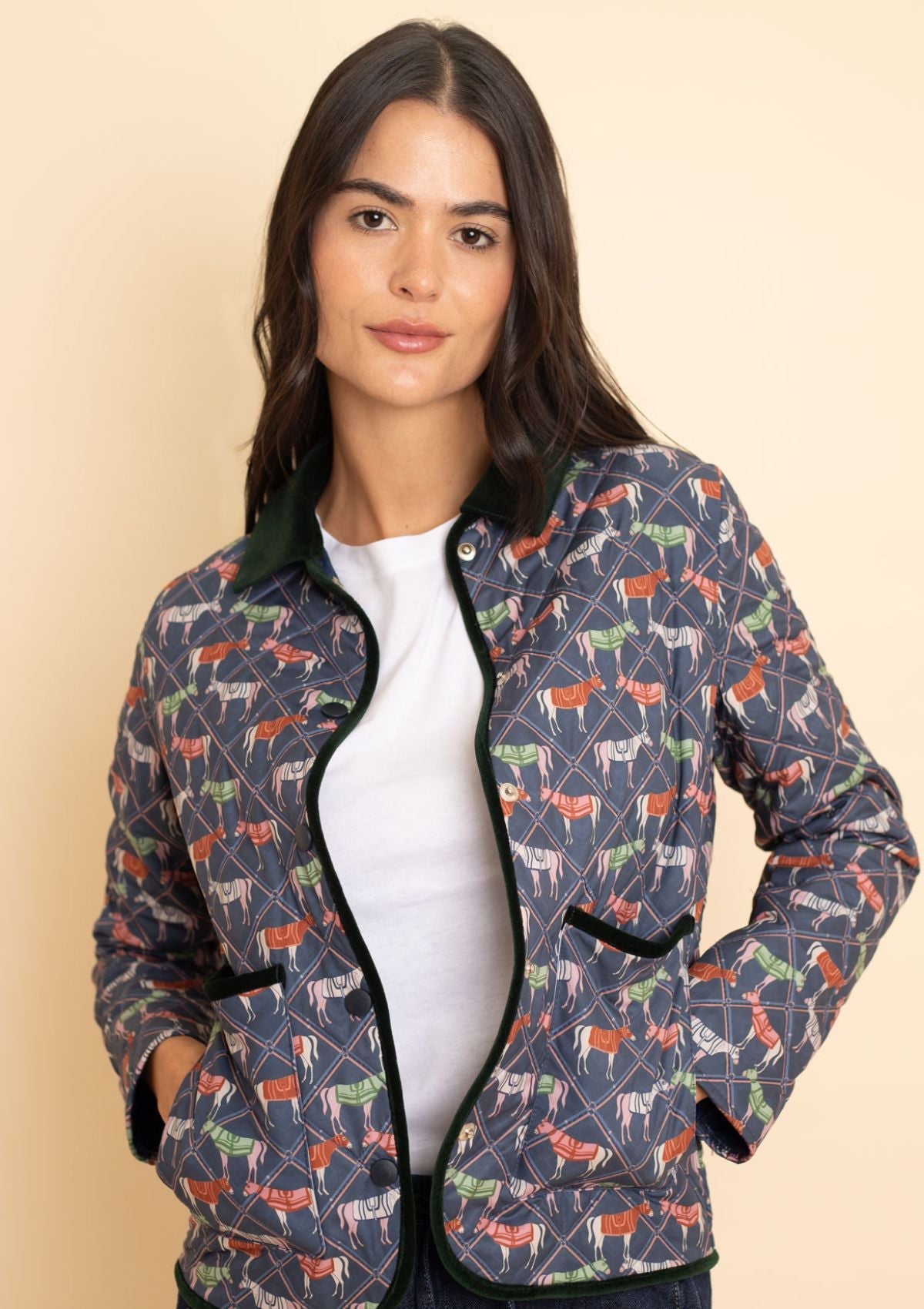 Barn Quilted Jacket | Victory Print | Navy Plaid