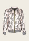 Espoir Beige Blanketed Horse Bomber Jacket