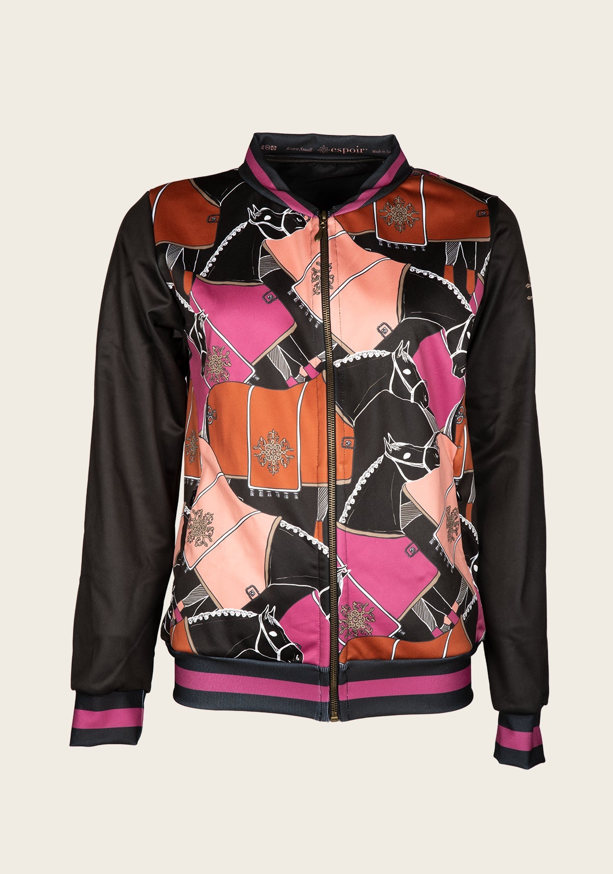 Espoir Black Blanketed Horse Bomber Jacket