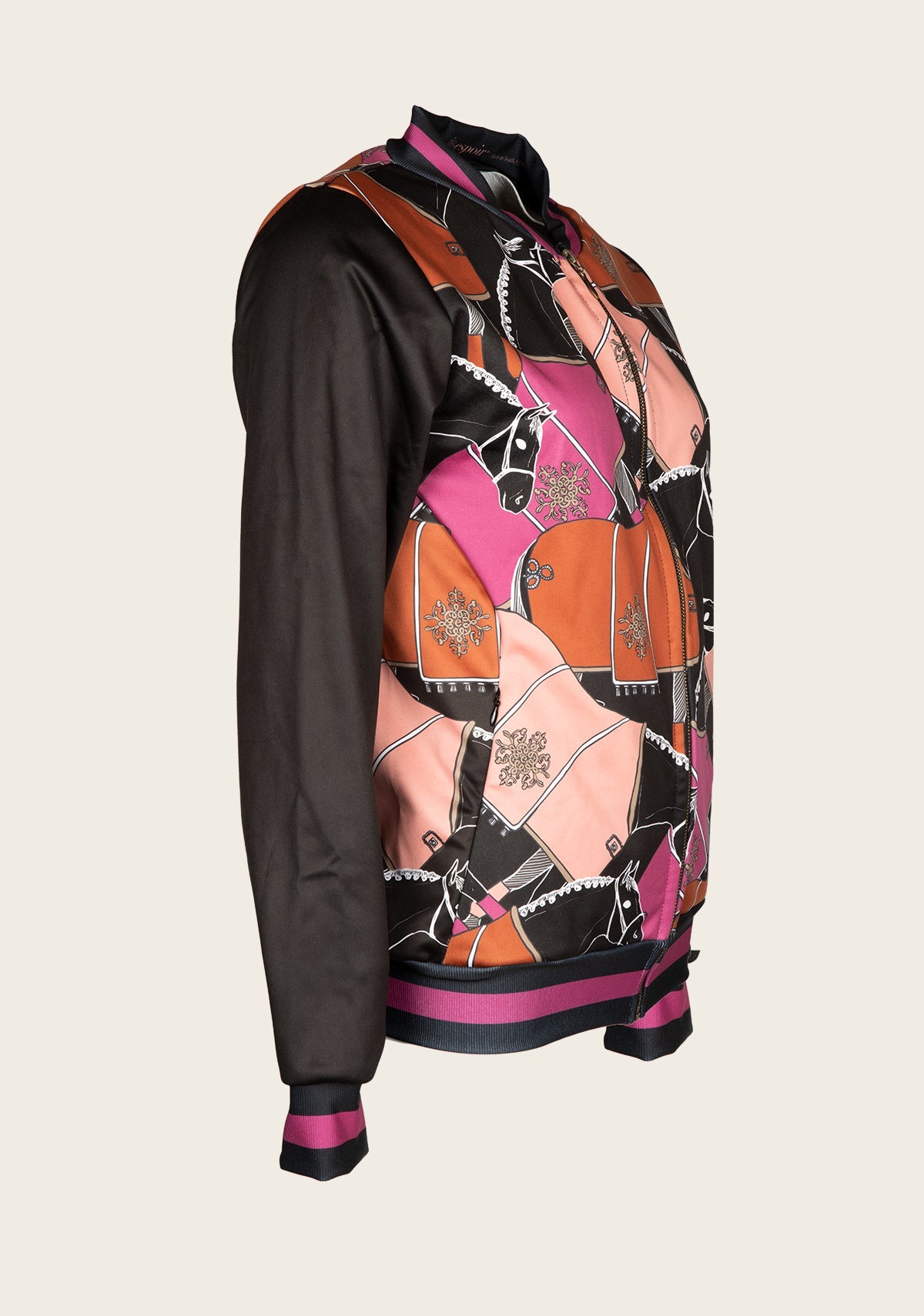 Espoir Black Blanketed Horse Bomber Jacket