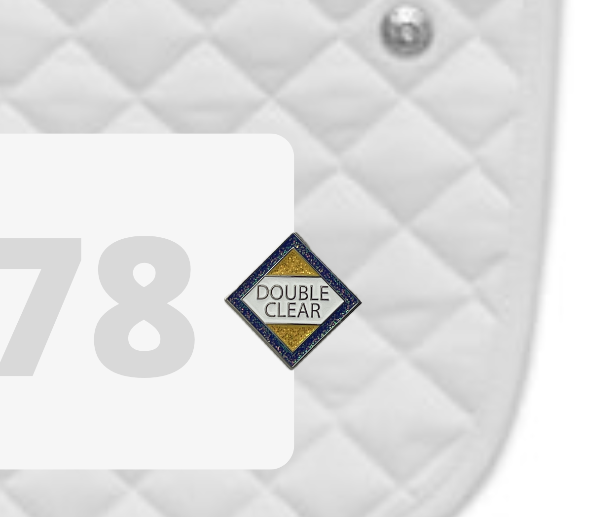 Double Clear Number Pin Charm