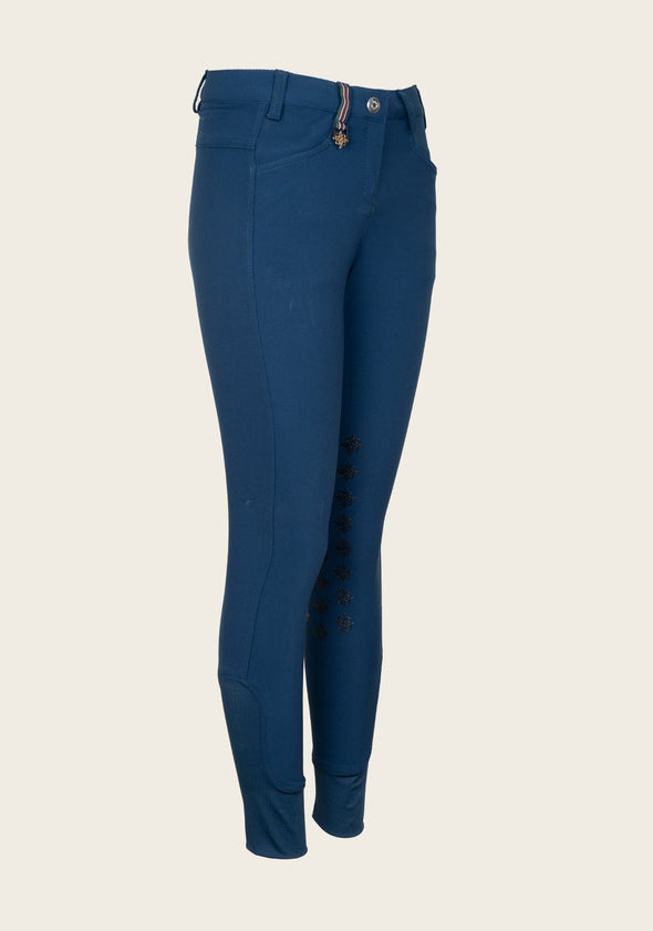 Espoir Coquet Knee Patch Peacock Blue Bamboo Breeches
