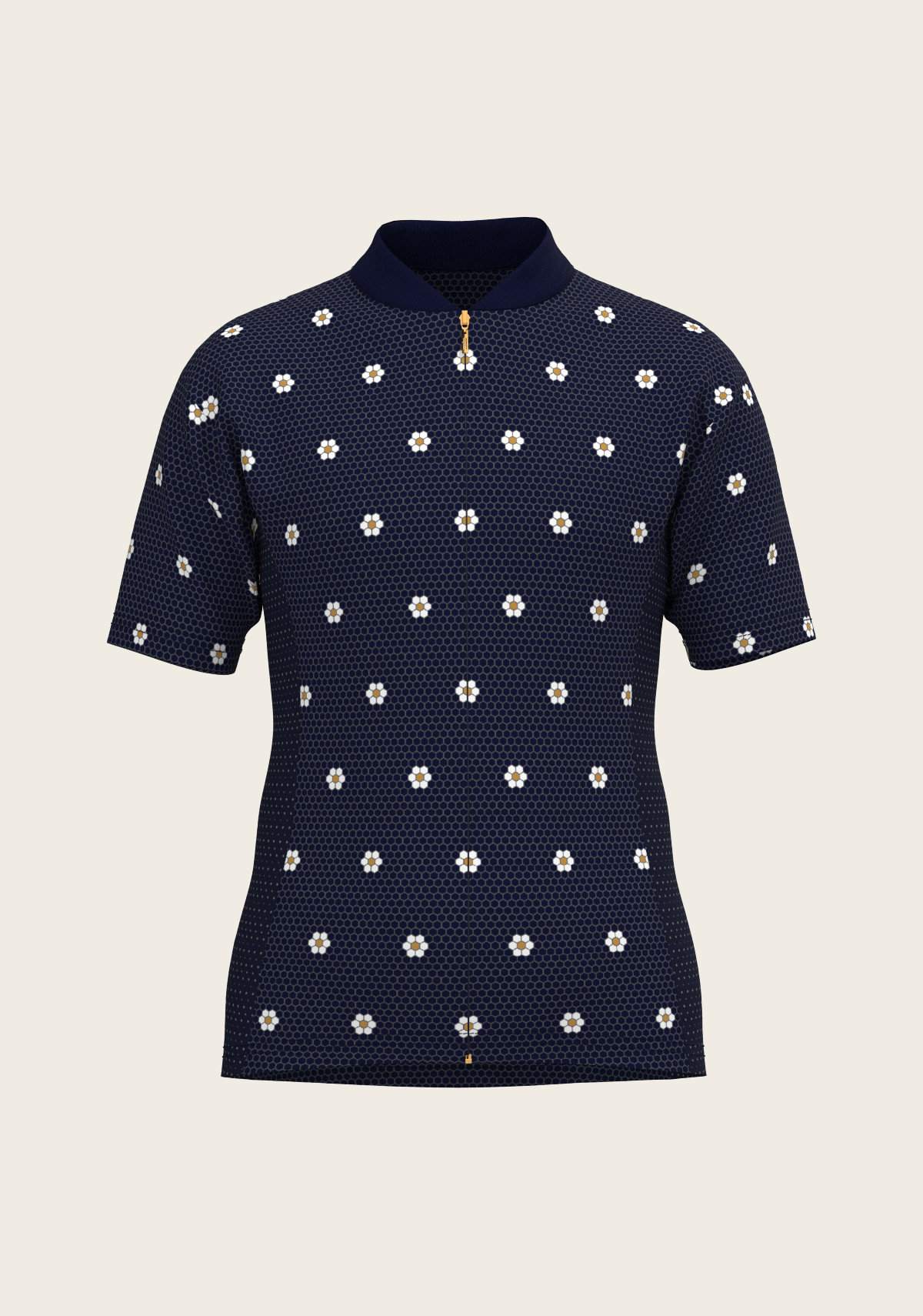 Mosaic Daisies in Navy Children's Short Sleeve Shirt