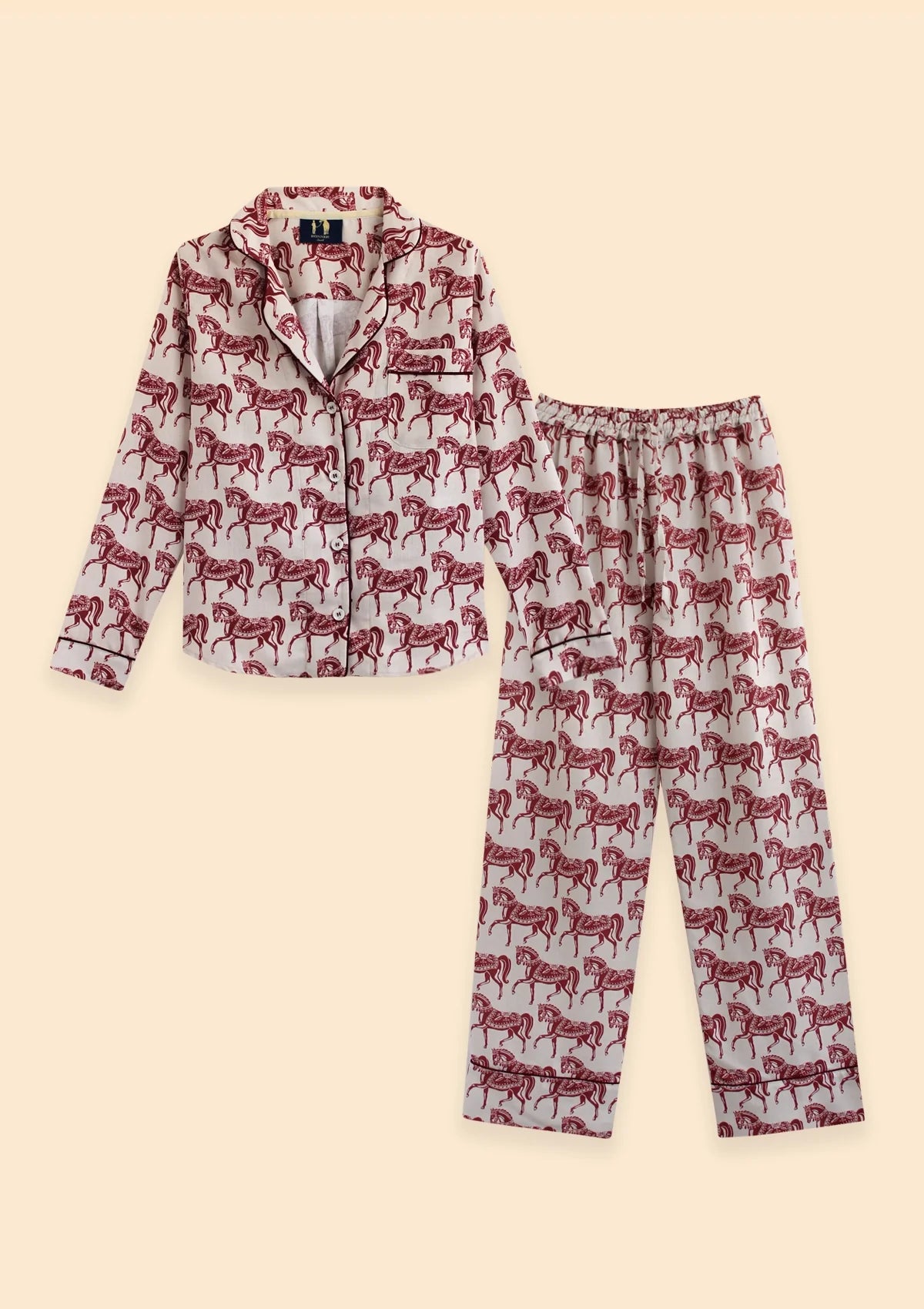 Whisper Long Sleeve PJ's | Blossomare Print | Crimson Cream