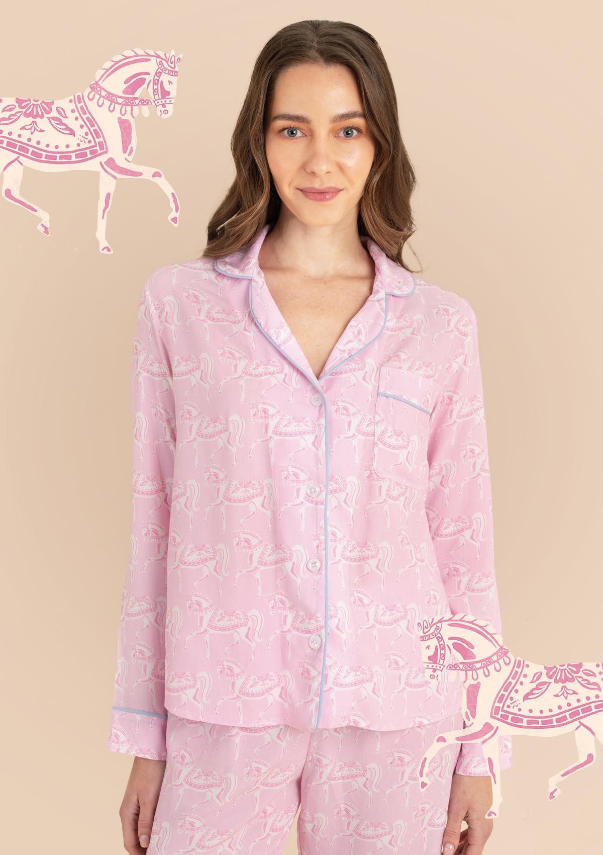Whisper PJ's Set | Long Sleeve | Blossomare Print | Feather Pink