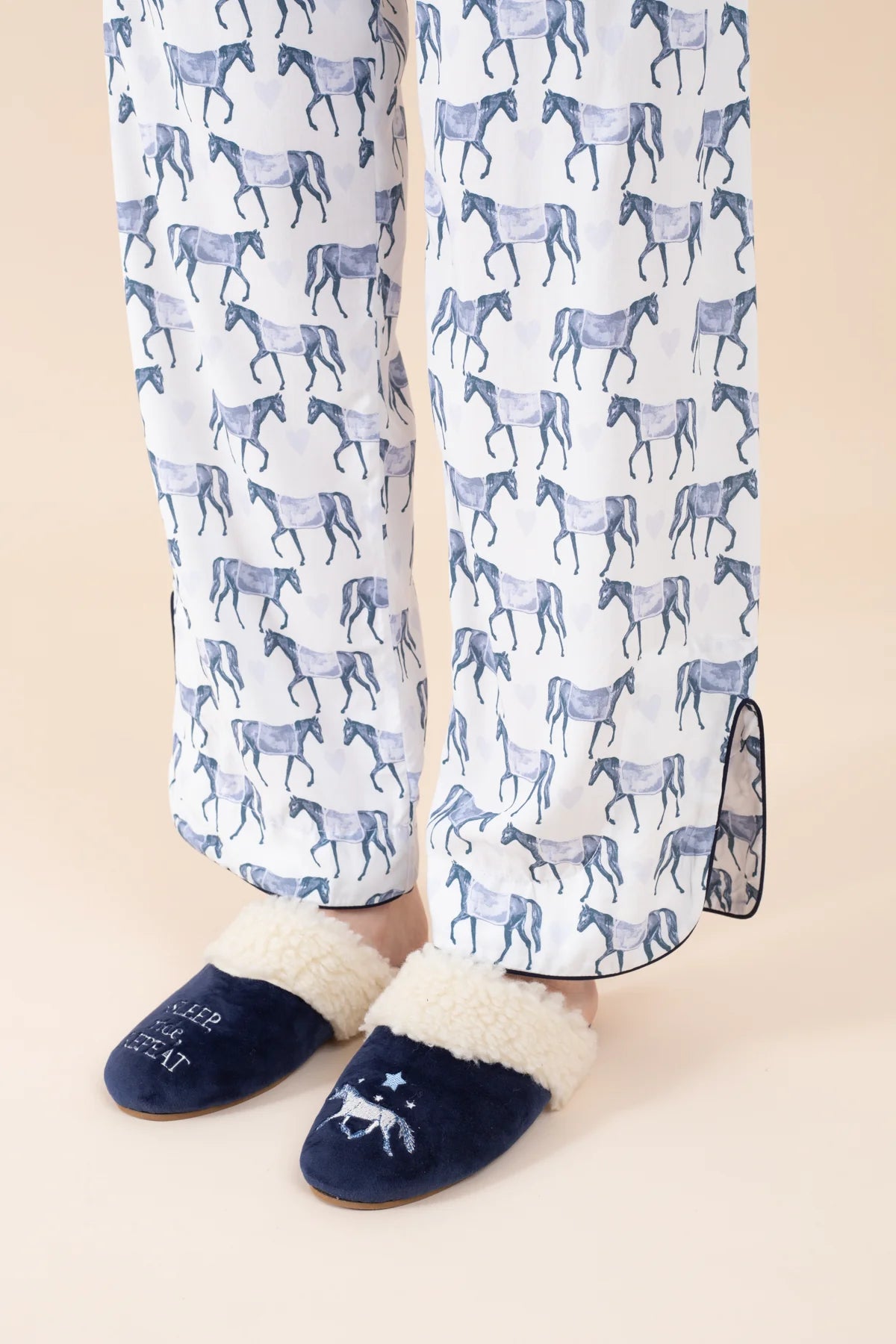 Midnight Horse Slippers | Navy