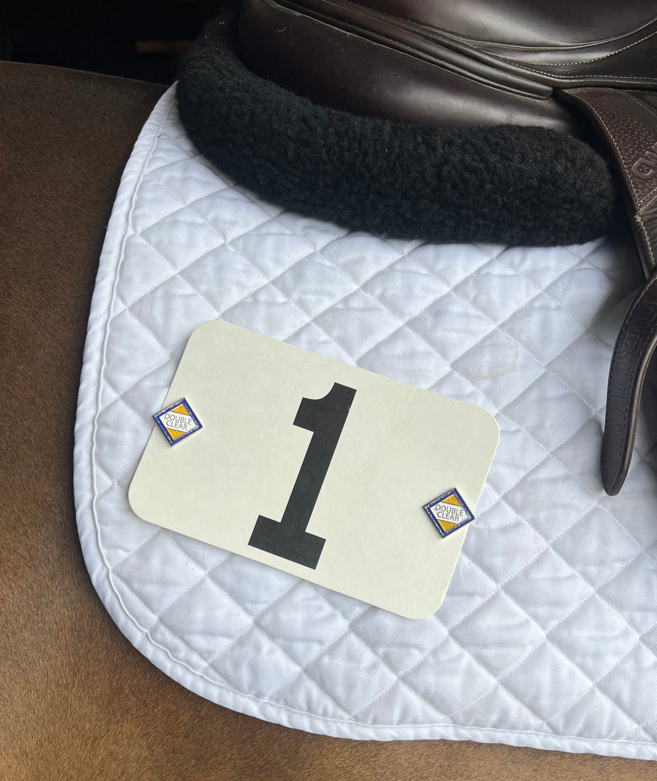 Double Clear Number Pin Charm