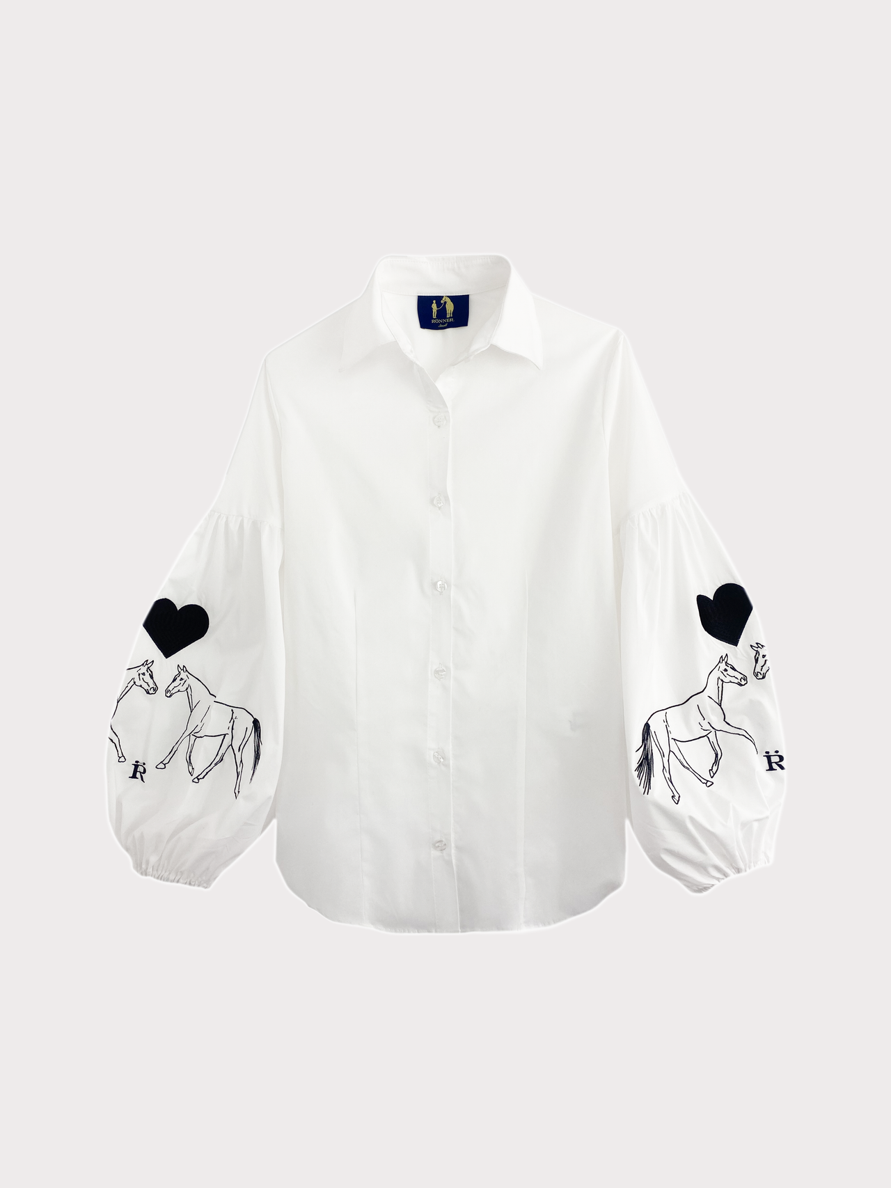 Annie Shirt – Special Edition LOVE - White & Black Embroidery