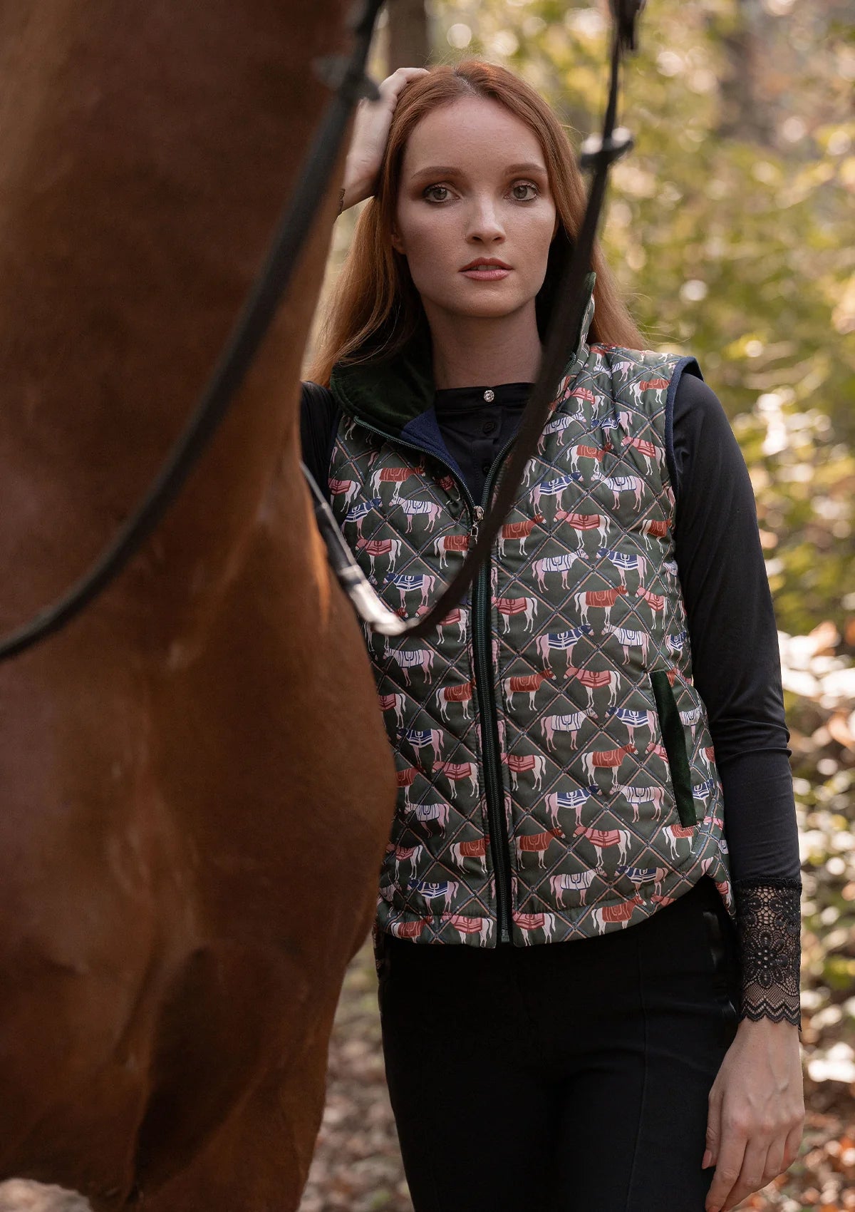 Florence Barn Vest | Victory Print | Sage