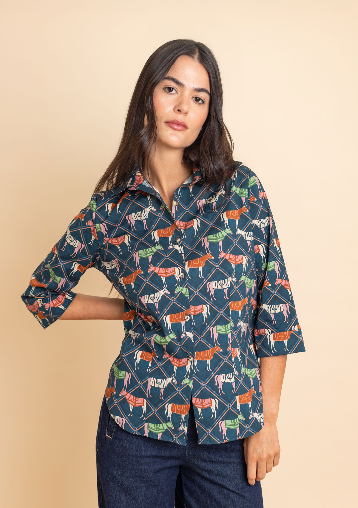Grand Prix Classic Cotton Shirt | Victory Print | Nocturne