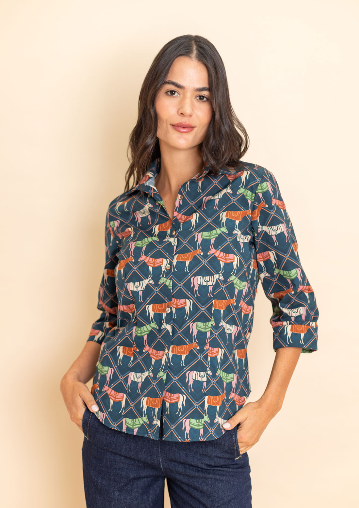 Grand Prix Classic Cotton Shirt | Victory Print | Nocturne