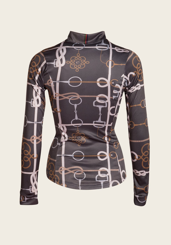 Grey Knitted Chord Quarter Zip Sun Shirt