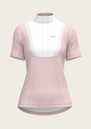 Stripes in Rose Short Pleated Short Sleeve Show Shirt