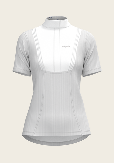  Stripes in Grey Short Pleated Short Sleeve Show Shirt