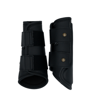 Leatherette Splint Boots, Black