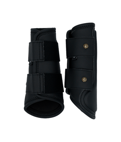 Leatherette Splint Boots, Black