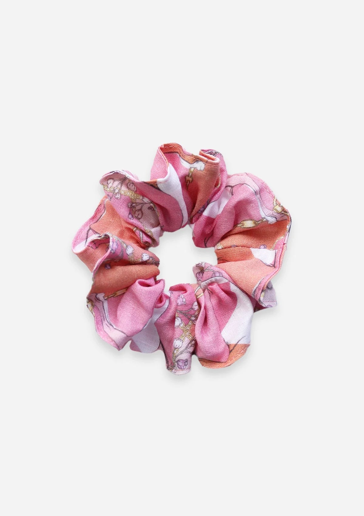 Linen Hair Scrunchie | Geo Horses Print