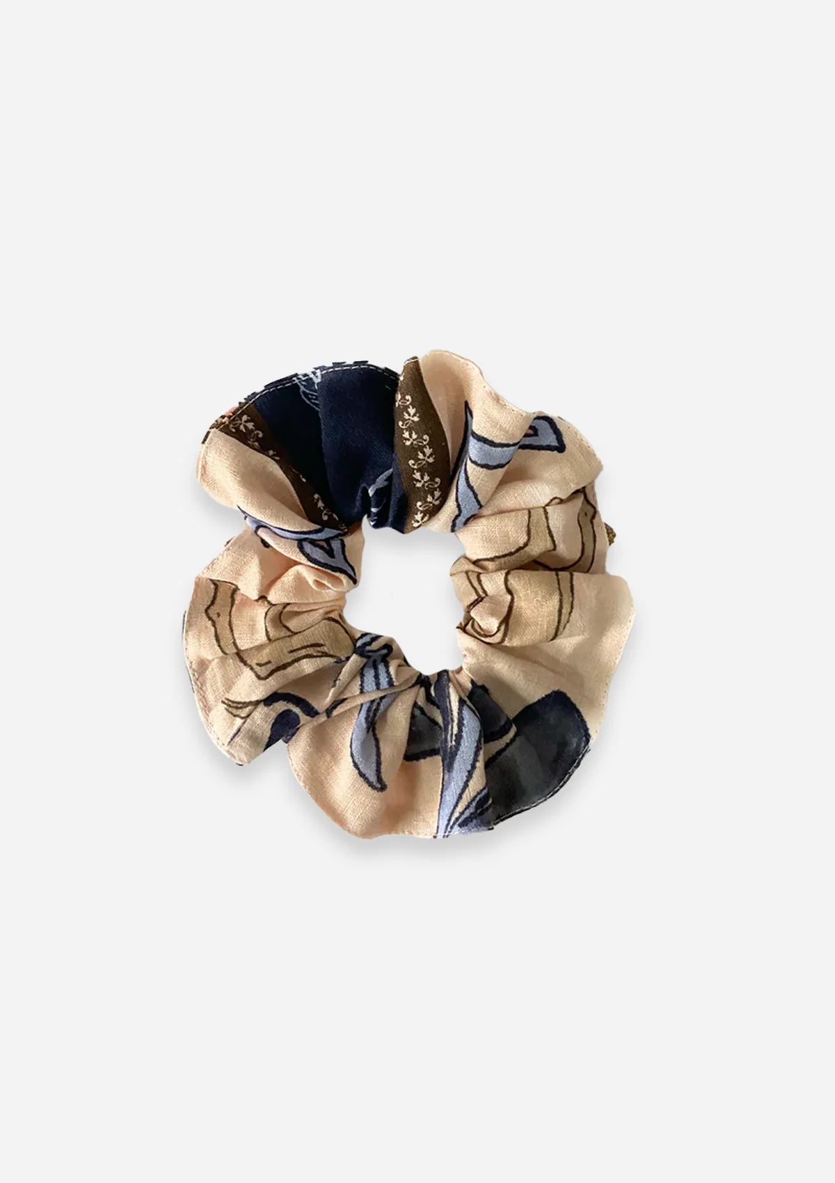 Linen Hair Scrunchie | Lilyrose Print | Blushrose