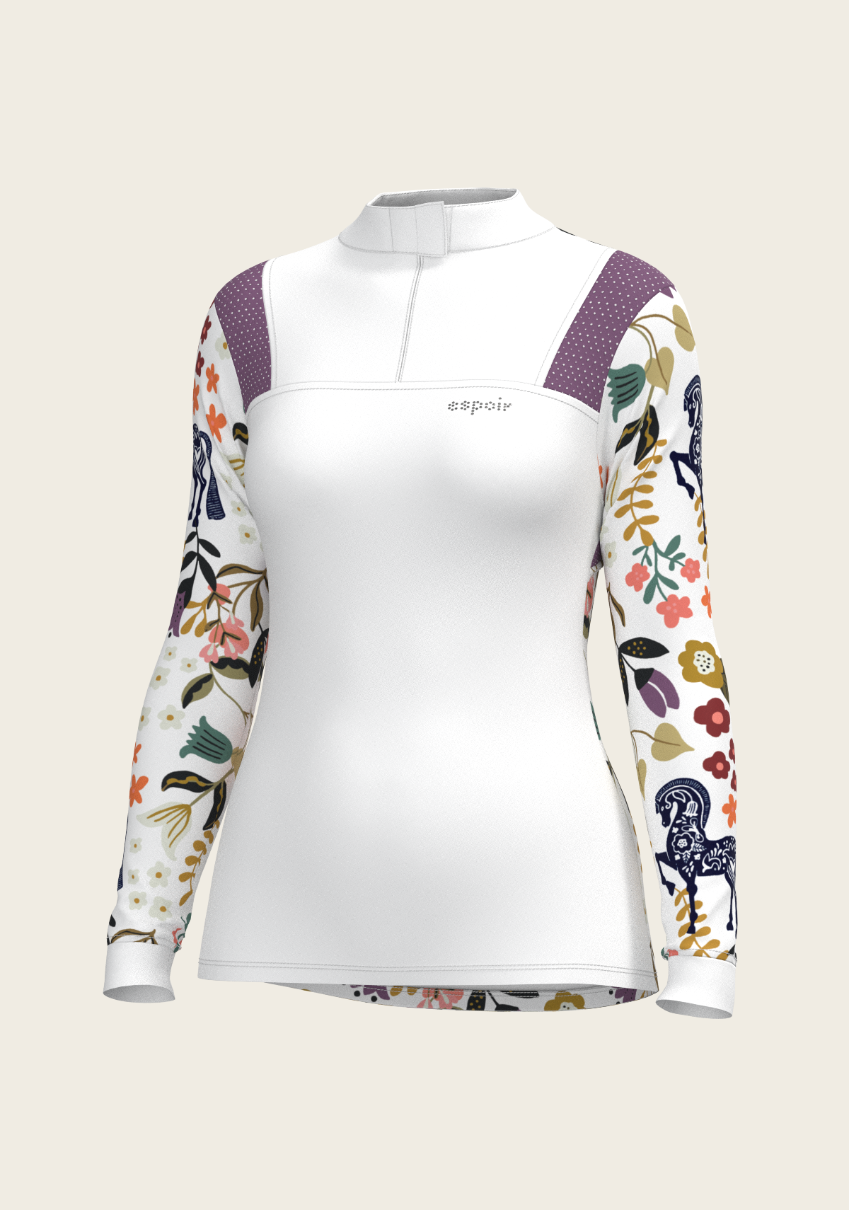 Floral Joie SF3029 Floral short Zip Long Sleeve Show Shirt