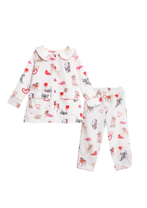 Loyal Luck Children's PJ's Set | Long Sleeve | White