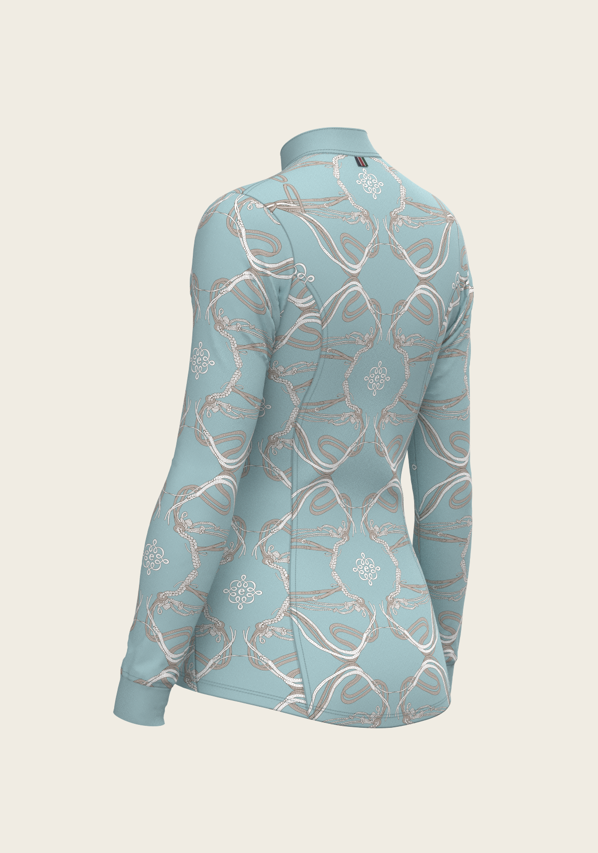 Roped Bridles on Sky Blue Quarter Zip Sun Shirt
