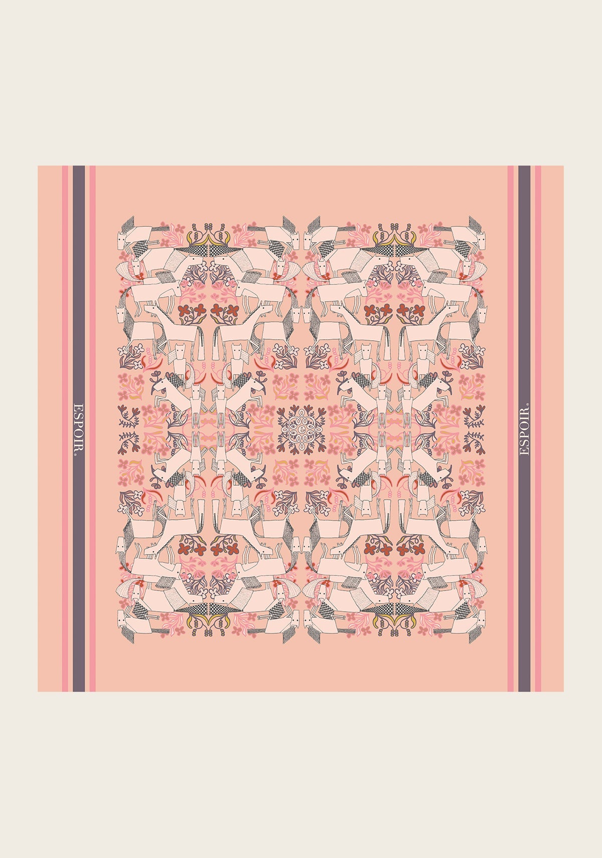  Maze on Peach Square Scarf