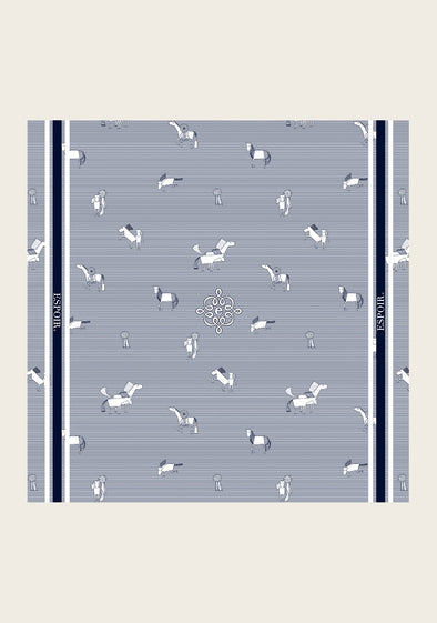  Navy Stripes Square Scarf