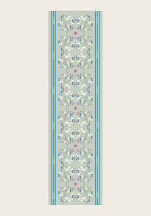  Rosettes on Lime Green Rectangular Scarf