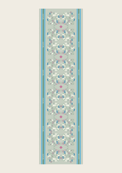  Rosettes on Lime Green Rectangular Scarf
