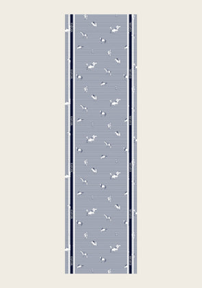  Navy Stripes Rectangular Scarf