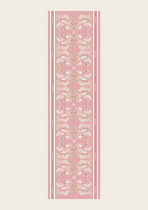  Island Horses on Rose Rectangular Scarf
