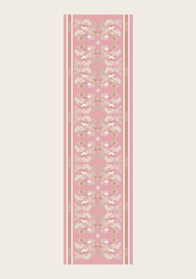  Island Horses on Rose Rectangular Scarf