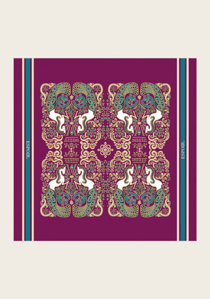 Mermaid Horses on Berry Square Scarf
