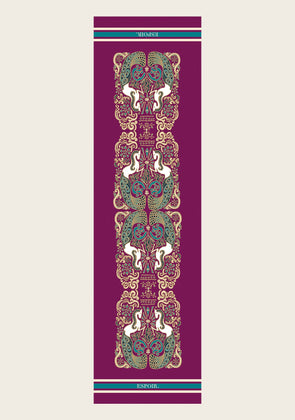 Mermaid Horses on Berry Rectangular Scarf