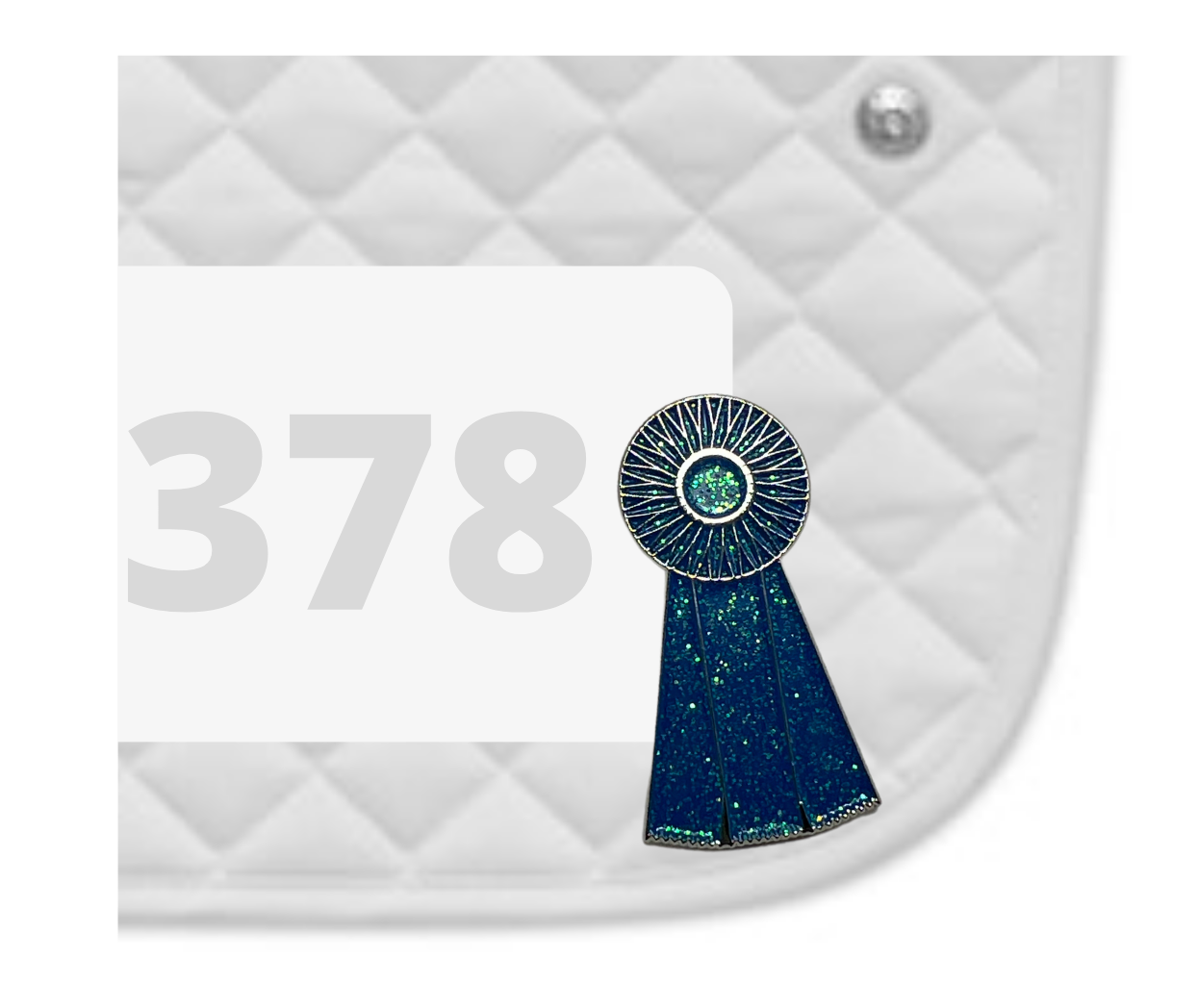 Blue Ribbon Number Pin Charm