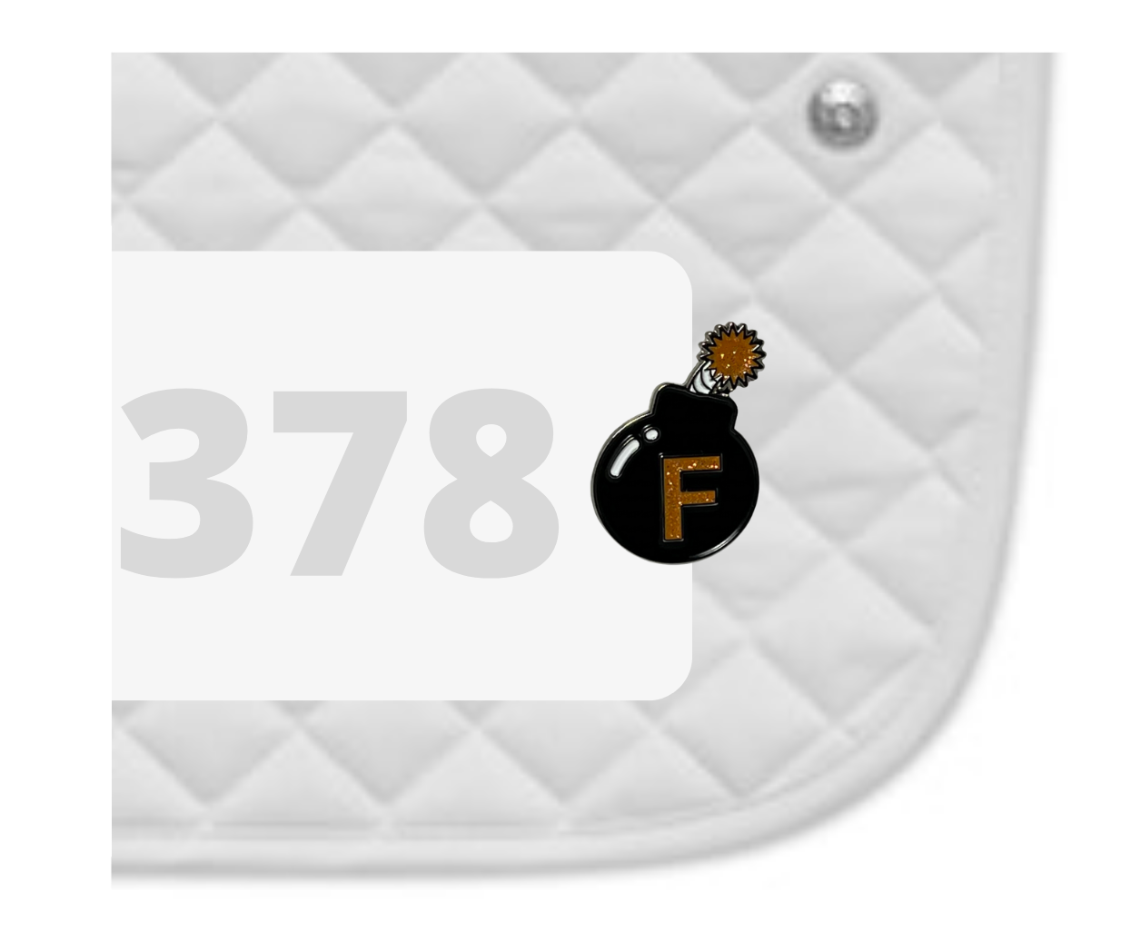 F Bomb Number Pin Charm