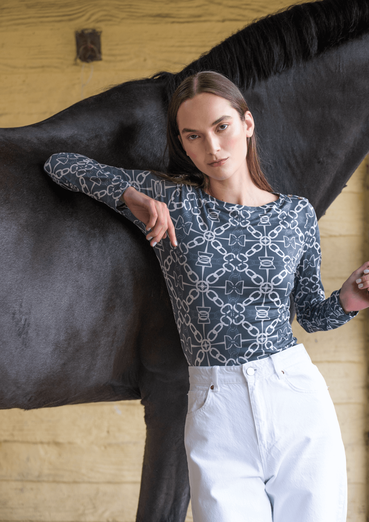 Rosalie Long Sleeve T-shirt | Chainlink | Noir