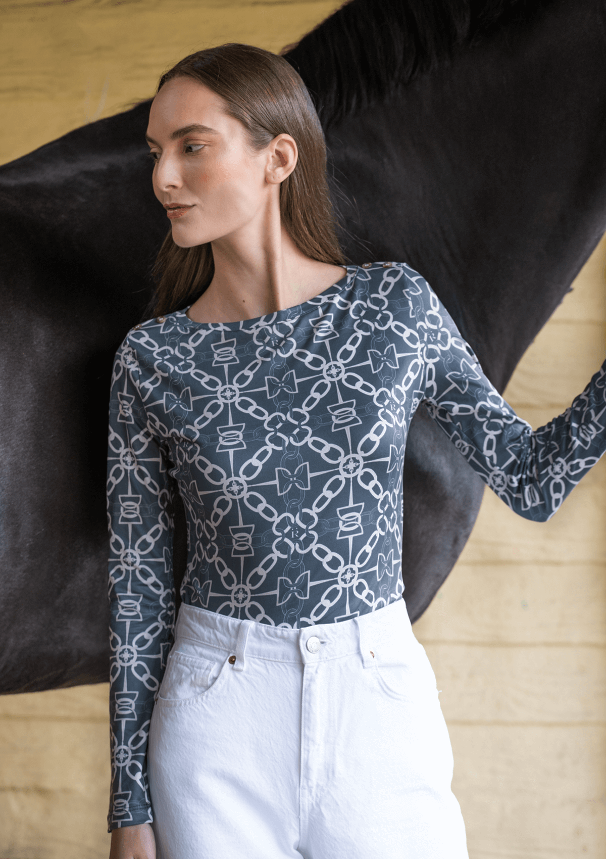 Rosalie Long Sleeve T-shirt | Chainlink | Noir