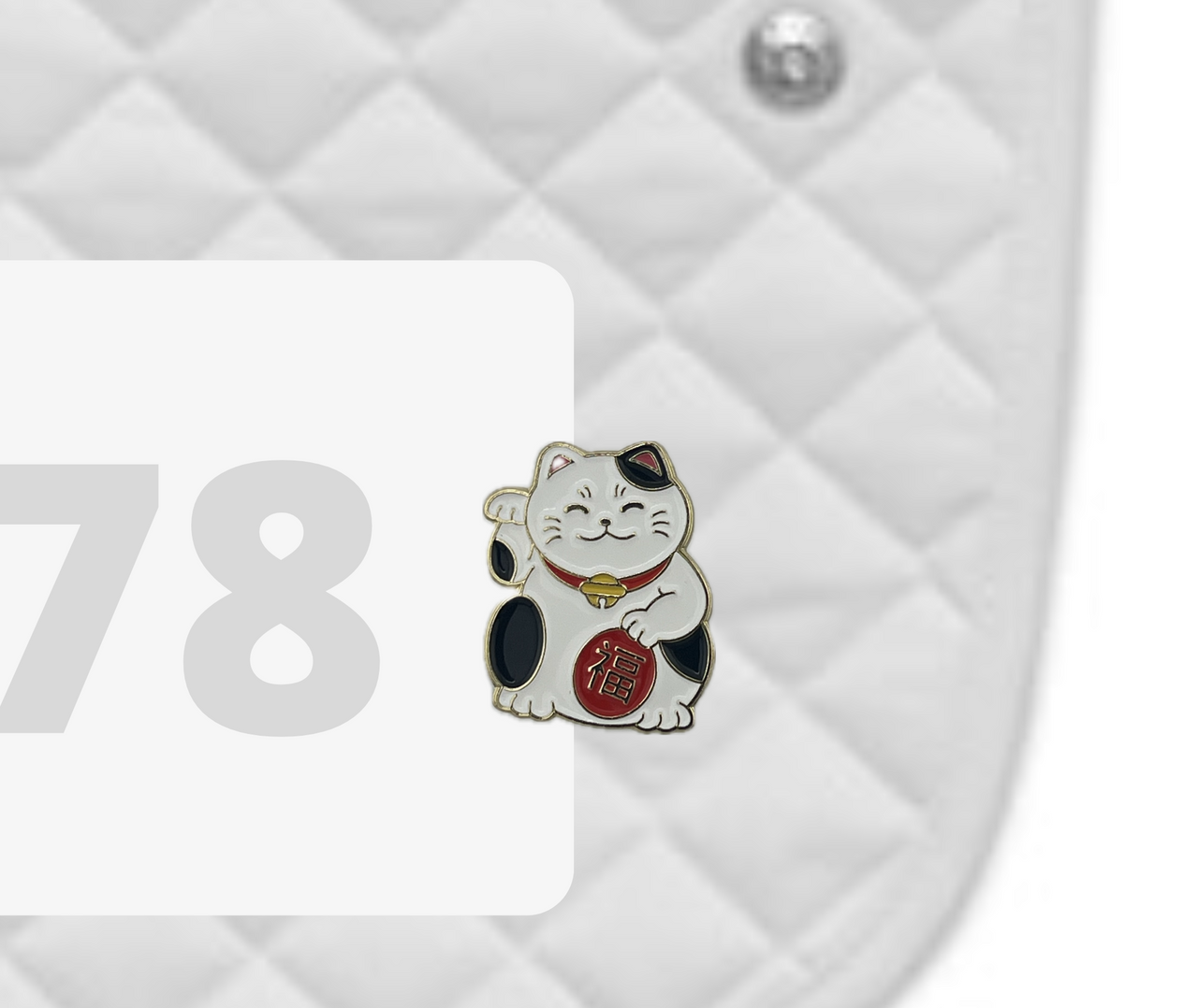 Lucky Cat Number Pin Charms