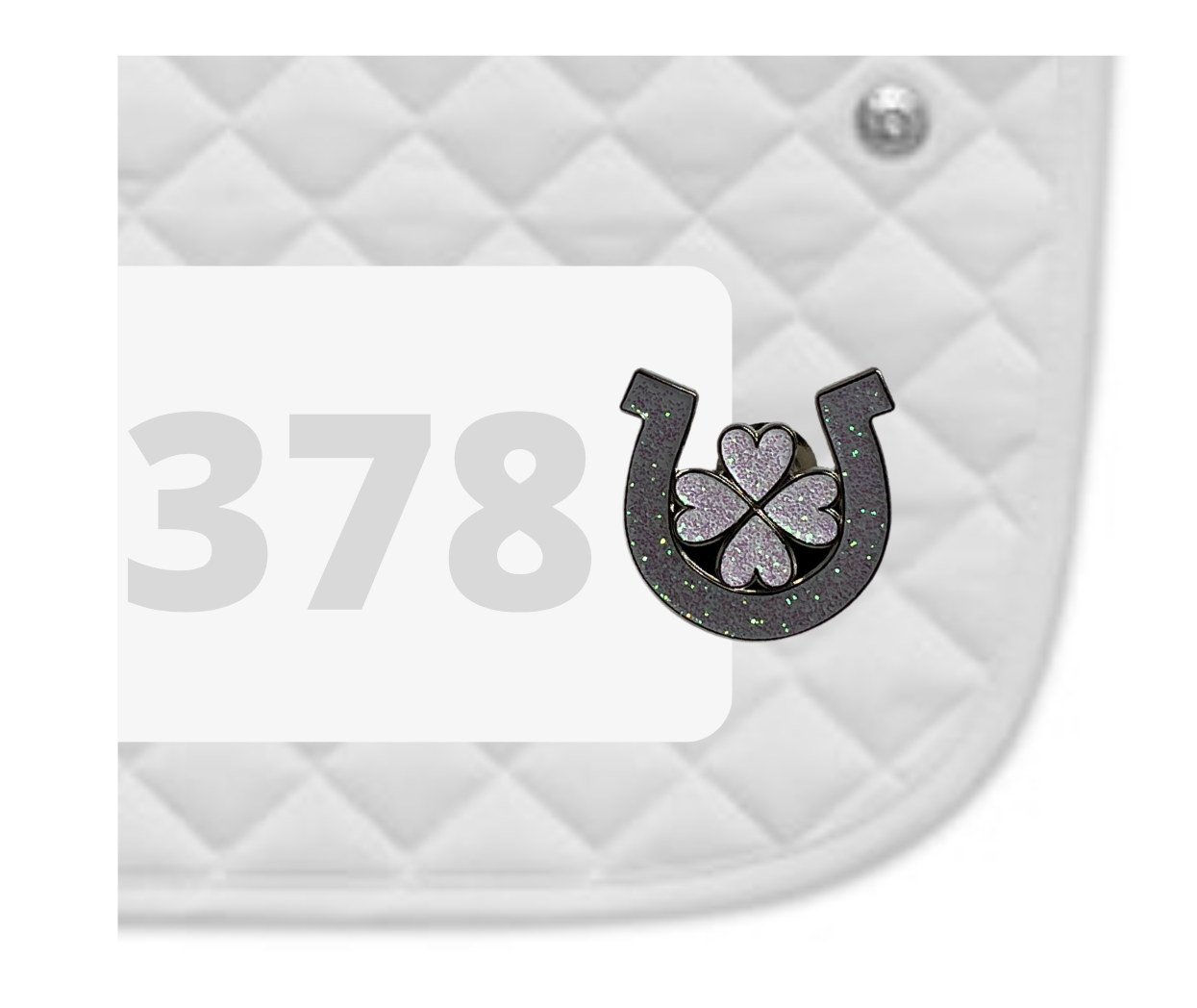 Horseshoe Clover Number Pin Charm
