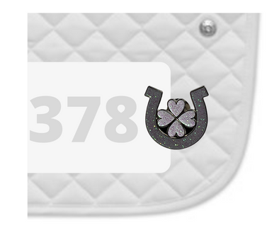 Horseshoe Clover Number Pin Charm